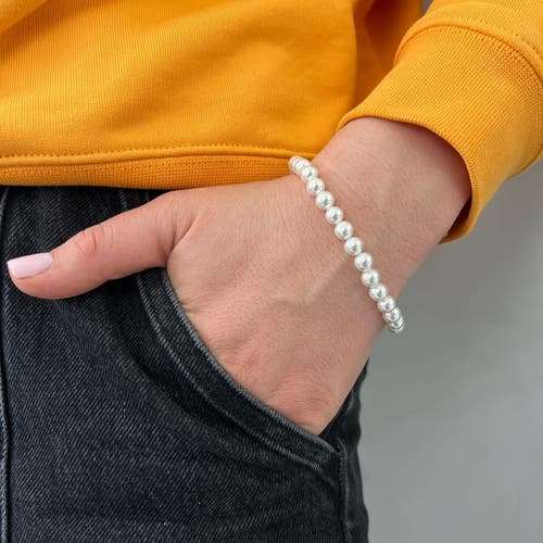 Donatello Gian Shell Pearl Adjustable Bracelet In White