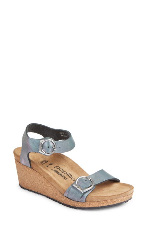 Papillio by Birkenstock Soley Ring Buckle Wedge Sandal Black Metallic at Nordstrom,