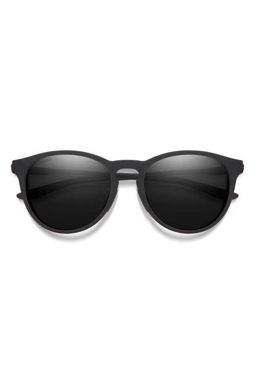 Smith Wander 55mm Chromapop™ Polarized Round Sunglasses In Black