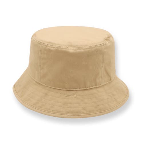 Shop Hope & Henry Boys' Bucket Hat In Khaki With Navy Anchors