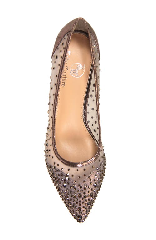 Lady Couture Rhinestone Kitten Heel Pump In Pewter