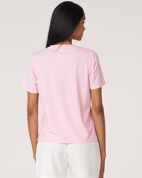 Rebody Active Rebody Essentials Short Sleeve Top In Pink