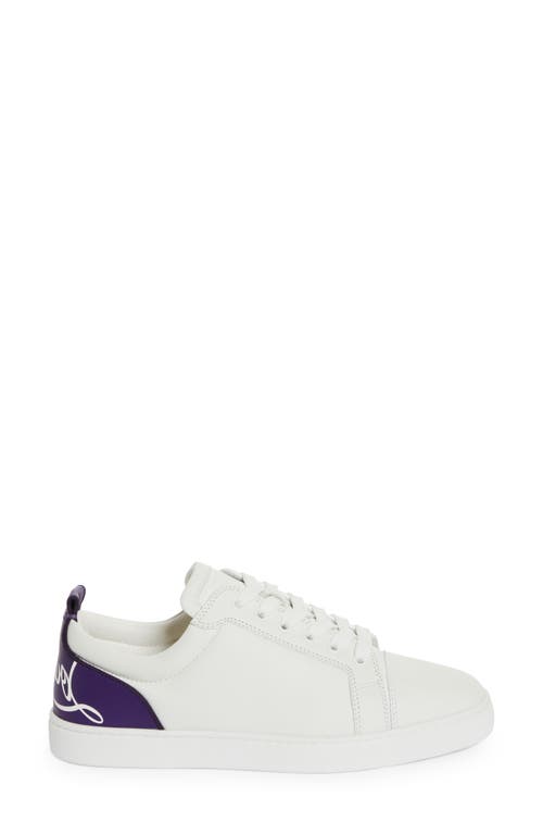 Shop Christian Louboutin Fun Louis Sneaker In White/jacaranda