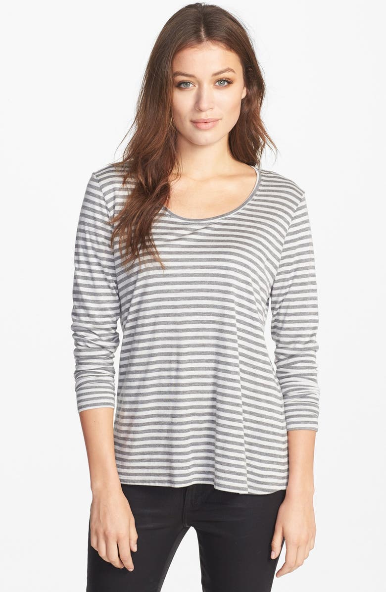 Eileen Fisher Stripe Micromodal & Cashmere Top | Nordstrom