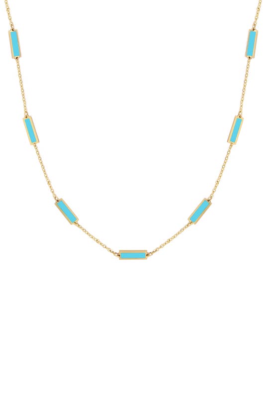 House Of Frosted Bar Station Necklace In Gold