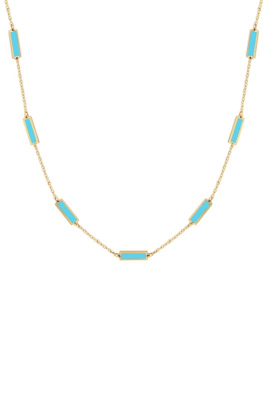 House Of Frosted Bar Station Necklace In Turquoise