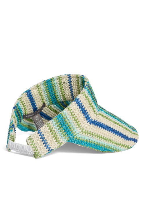 Vince Camuto Stripe Woven Visor In Blue