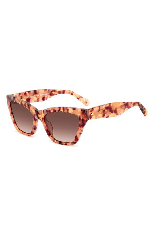 Kate Spade Fay Acetate Cat-eye Sunglasses In Pink Havana/brown Gradient