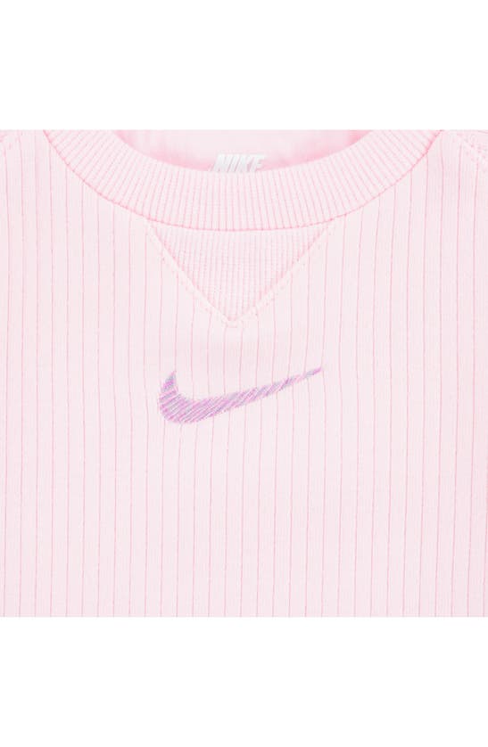 Shop Nike Ready Set Rib T-shirt & Shorts Set In Pink Foam
