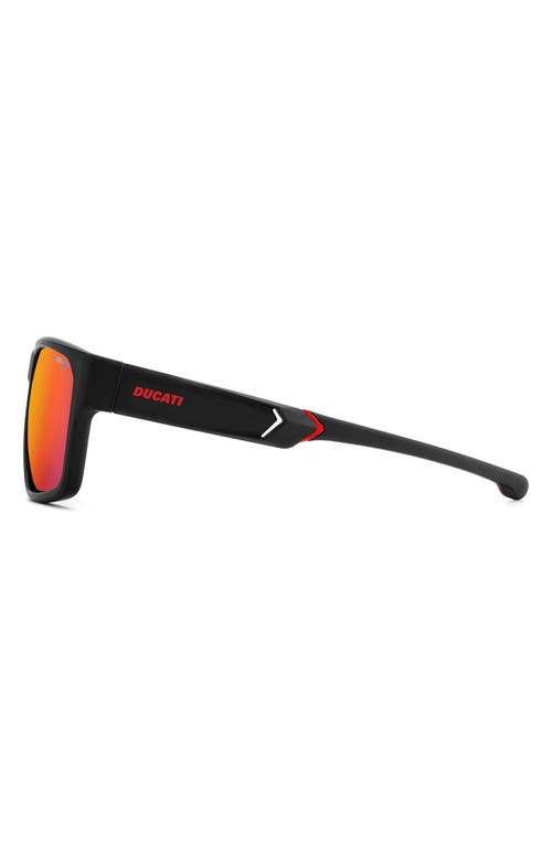 Shop Carrera Eyewear X Ducati 59mm Rectangular Sunglasses In Black Red/red Multilayer