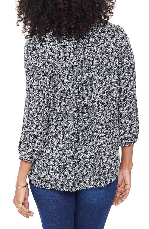 Shop Nydj Pintuck Blouse In Night Owl