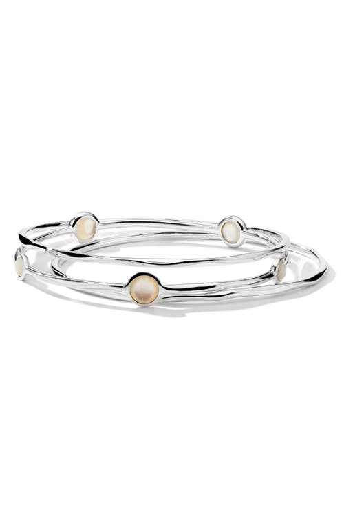 Ippolita Rock Candy Set of 3 Bangles in Silver/Mother Of Pearl