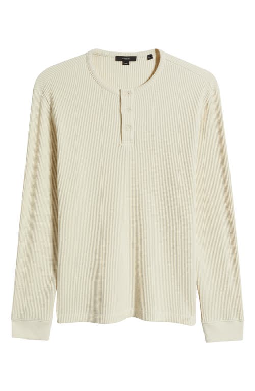 Shop Vince Chunky Waffle Knit Henley In Pebble White