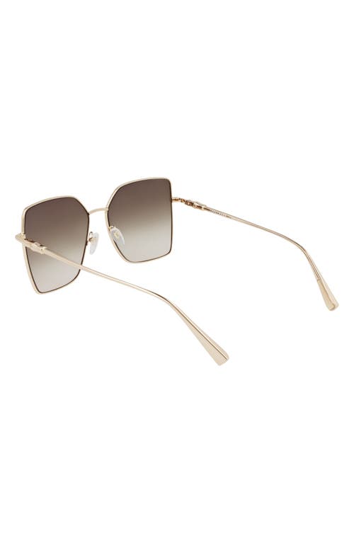 Longchamp Roseau 57mm Gradient Butterfly Sunglasses In Gold/gradient Khaki