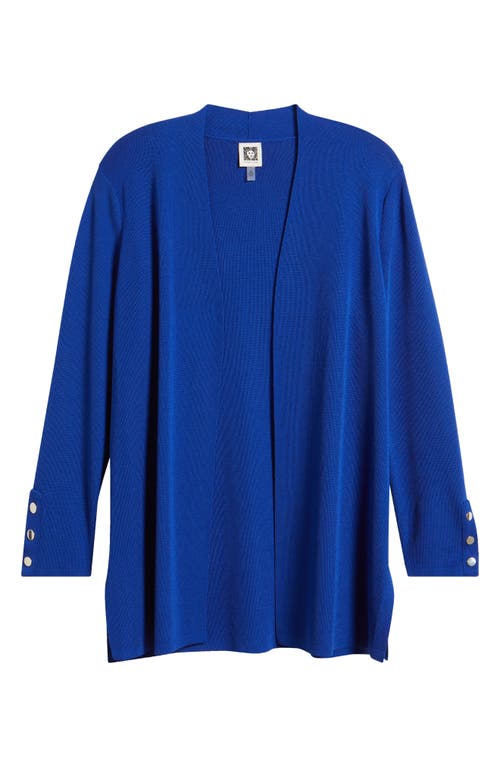 Shop Anne Klein Carmel Long Open Front Cardigan In Vibrant Cobalt