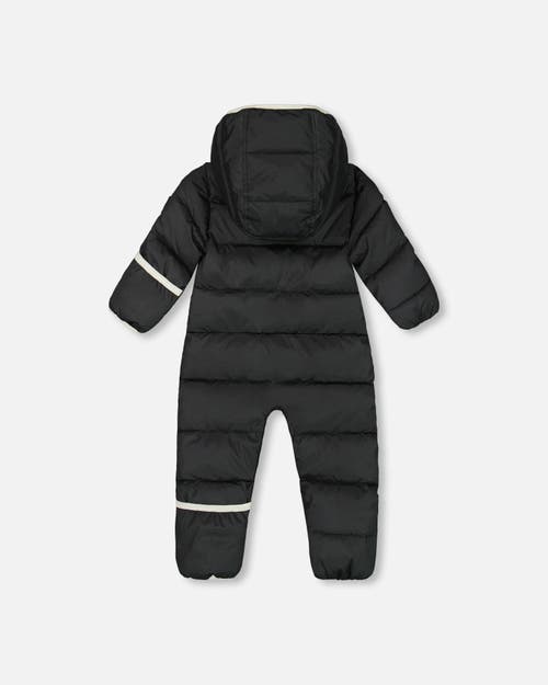 Shop Deux Par Deux Baby Unisex One-piece Compressible Snowsuit Black For Baby In Anthracite