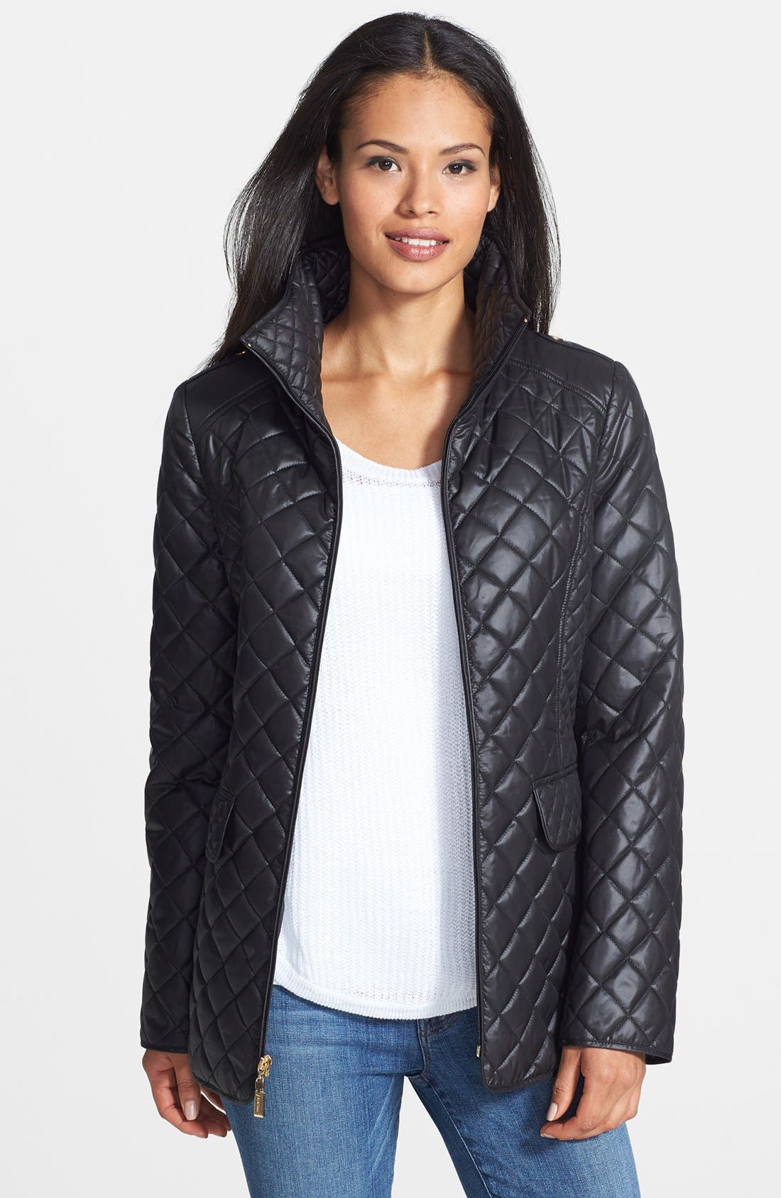 Ellen Tracy Stand Collar Quilted Jacket Only) Nordstrom
