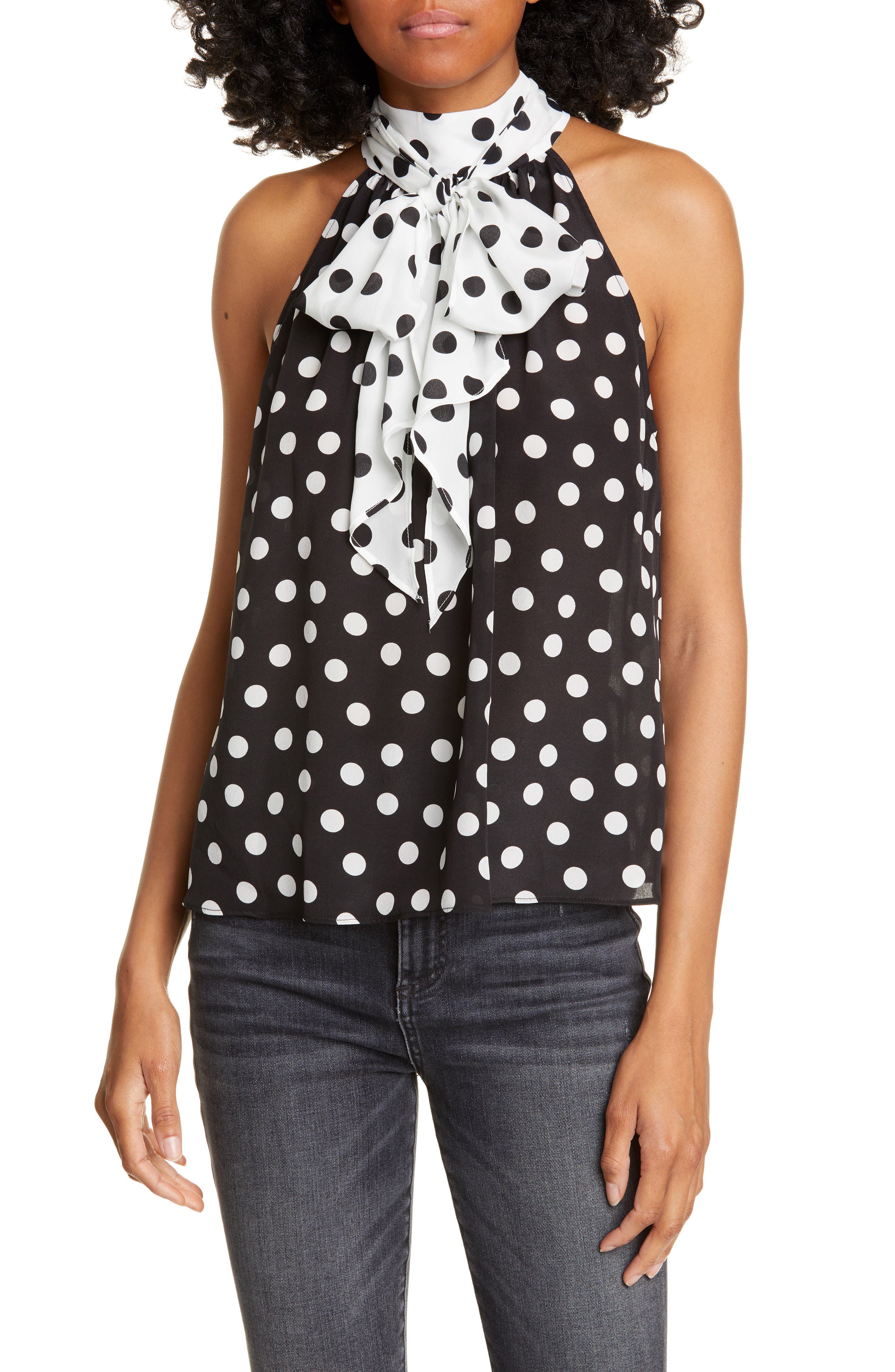 alice and olivia polka dot top