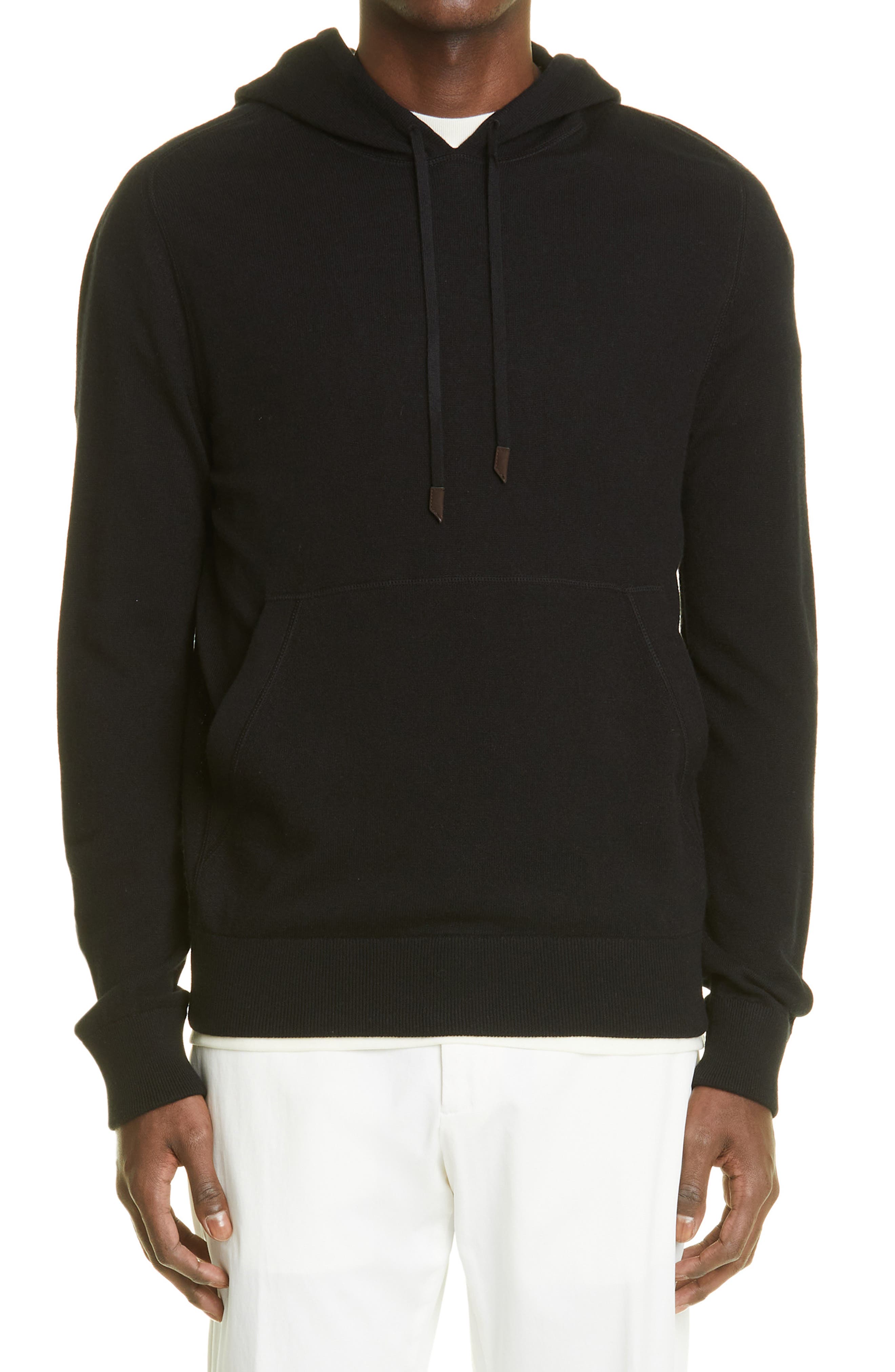 Cashmeren Men's Zip Up Hoodie 100% Pure Cashmere Long Sleeve Full Zip Down Pullover with Pockets 