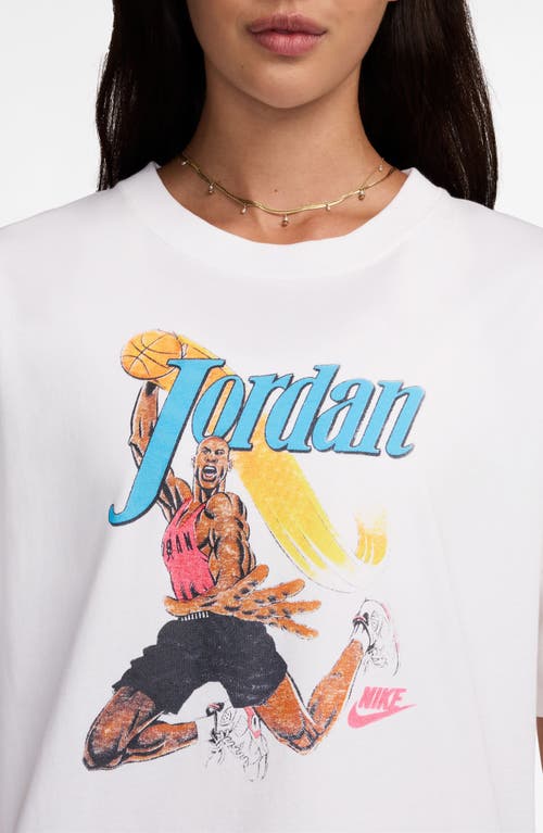 Shop Jordan Oversize Graphic T-shirt In White/black