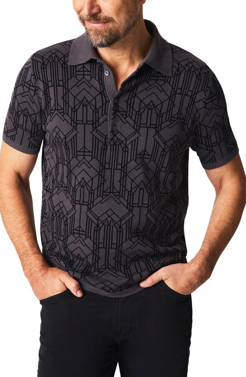 Stained Glass Cotton Sweater Polo in Asphalt