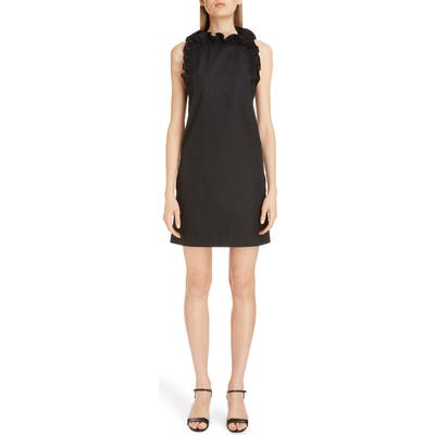 Givenchy Flutter Detail Sleeveless Poplin Dress, 6 FR - Black
