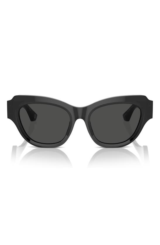 Shop Burberry 52mm Irregular Sunglasses In Black/ Dark Grey