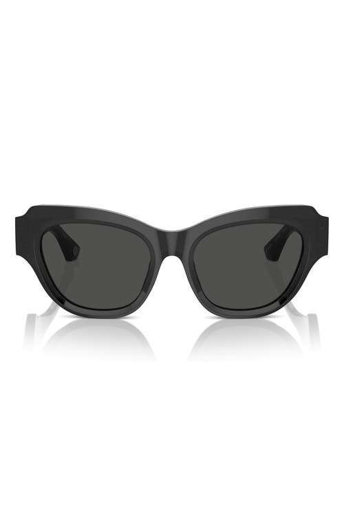 Shop Burberry 52mm Irregular Sunglasses In Black/dark Grey