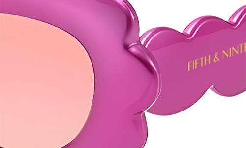 Fifth & Ninth Lilah 74mm Polarized Oversize Oval Sunglasses In Magenta/pink
