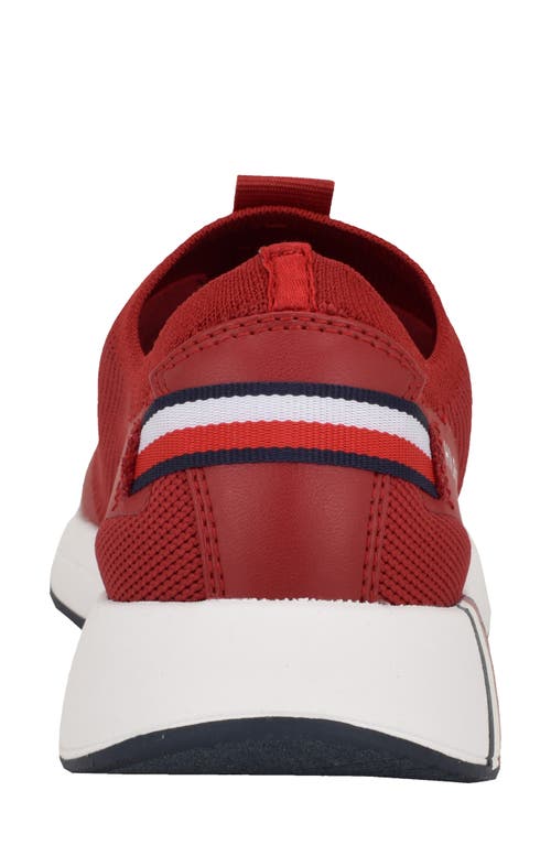 Shop Tommy Hilfiger Knit Sneaker In Medium Red