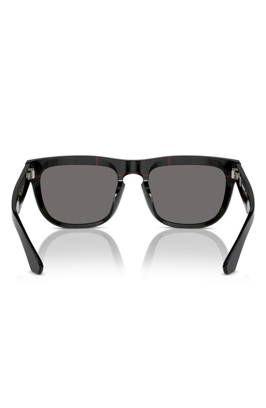 Shop Burberry 56mm Polarized Square Sunglasses In Shiny Black