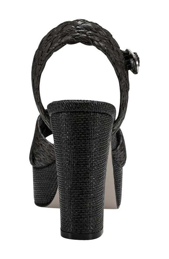 Shop Marc Fisher Ltd Chela Platform Raffia Sandal In Black