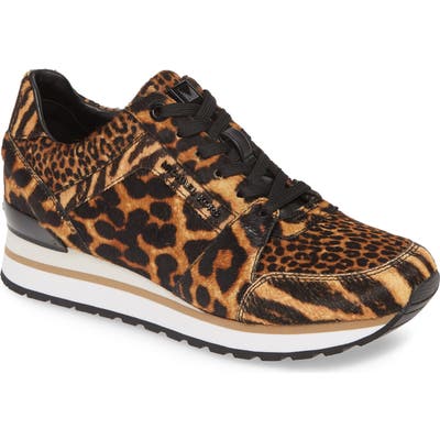Michael Michael Kors Billie Perforated Genuine Calf Hair Sneaker- Brown