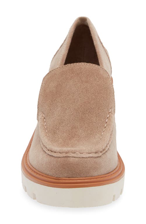Chocolat Blu Finna Platform Loafer Pump In Latte Suede