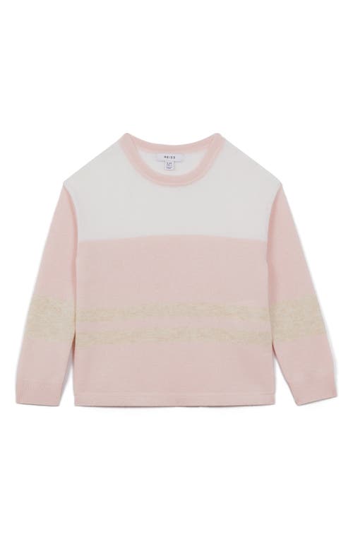 Shop Reiss Kids' Allegra Sr. Stripe Sweater In Pink