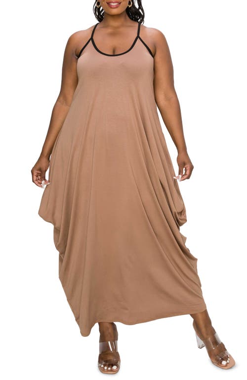 Shop L I V D Drapey Maxi Dress In Mocha