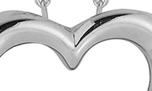 Glaze Jewelry Rhodium Plated Heart Necklace In Silver
