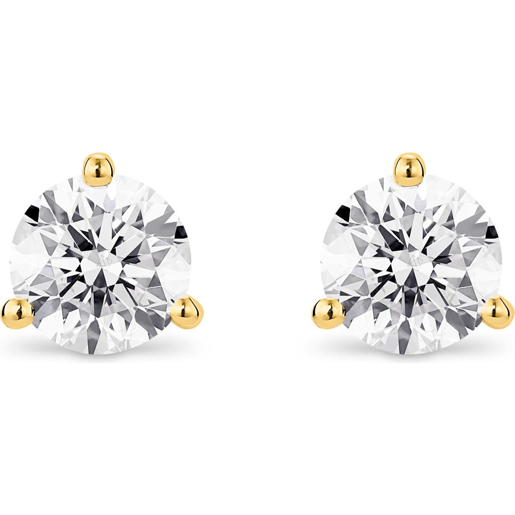 Lightbox 2-carat Lab Grown Diamond Solitaire Stud Earrings In White/14k Yellow Gold