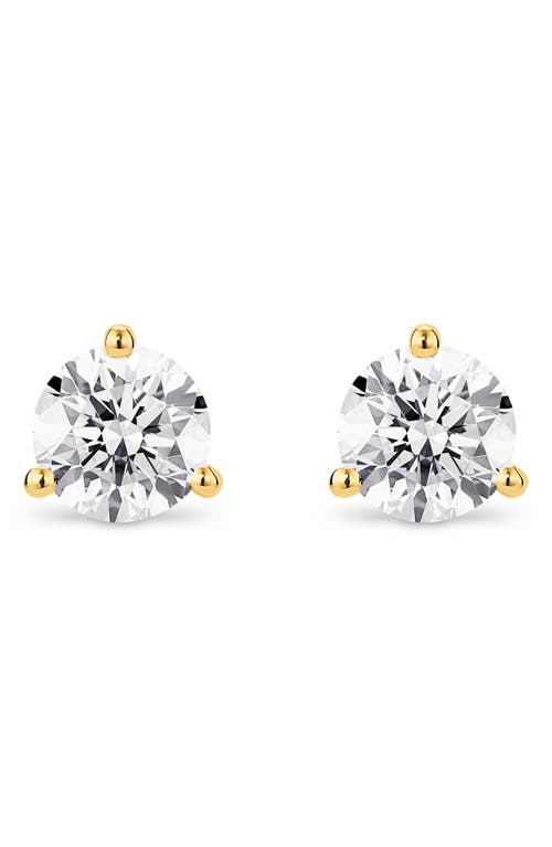 2-Carat Lab Grown Diamond Solitaire Stud Earrings in White/14K Yellow Gold