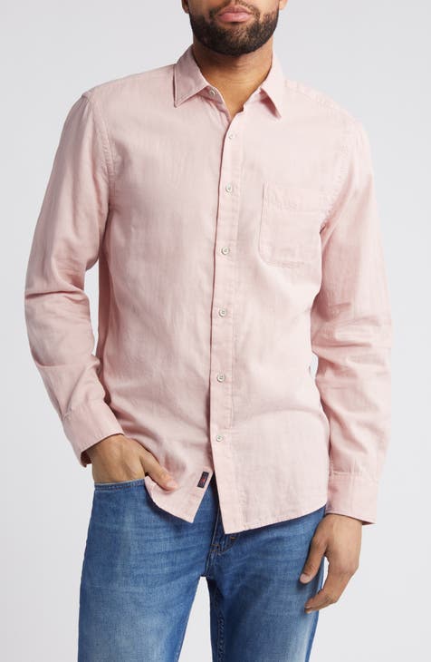 Slim-fit chambray cotton shirt - Man
