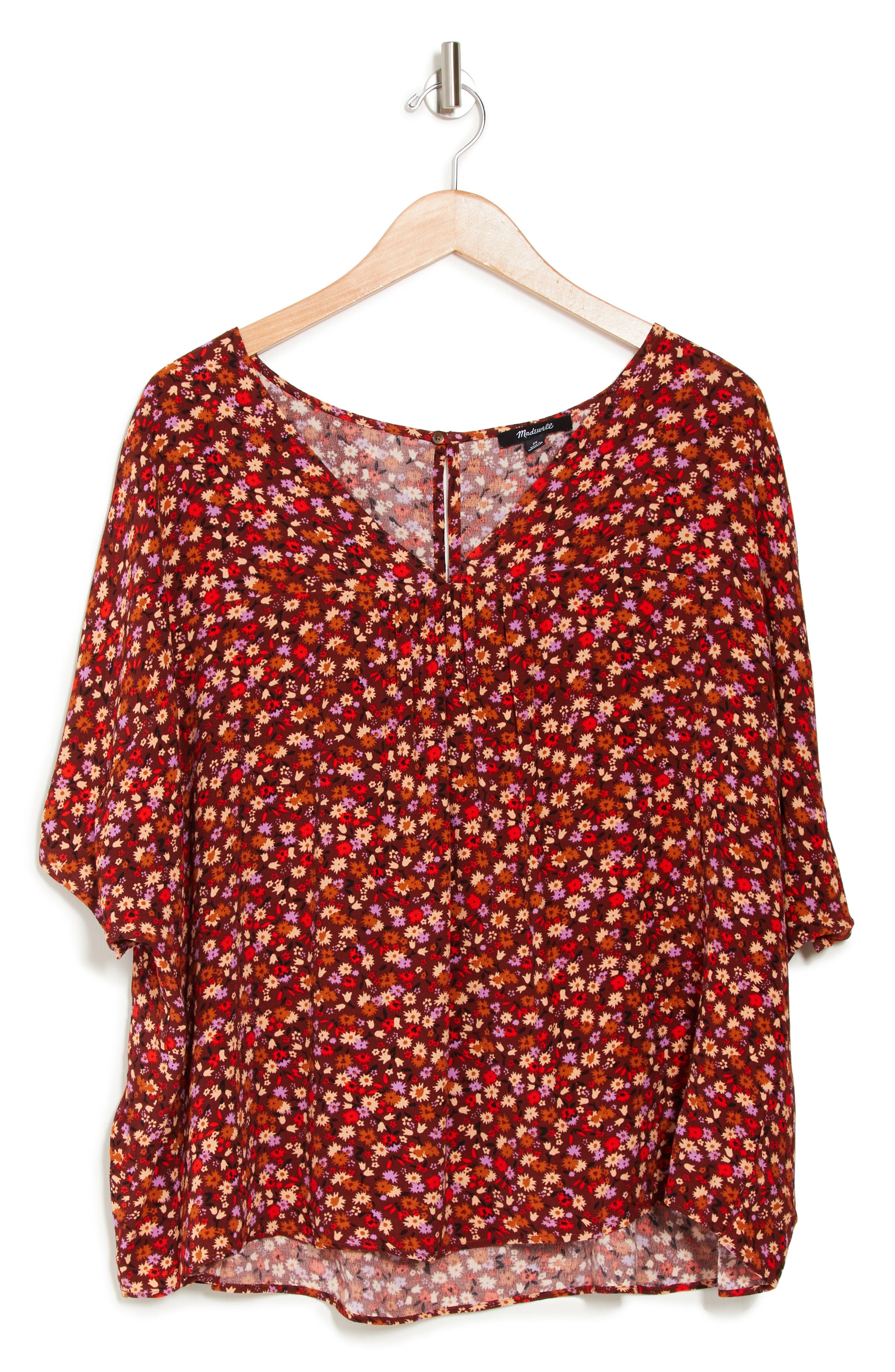 Madewell Rhyme Floral Top In Red