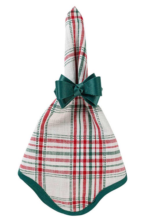 Juliska Merry Tartan Napkins, Set Of 4 In Mulberry/brown