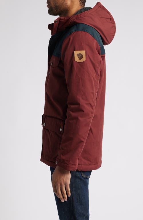 Shop Fjall Raven Fjällräven Greenland Winter Jacket In Maroon-dark Navy