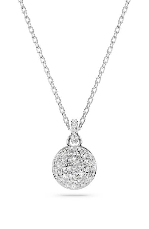 Swarovski Meteora Pendant Small Rhodium Shiny Crystal In Silver