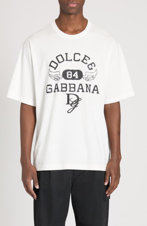 Shop Dolce & Gabbana Dolce&gabbana Logo Graphic T-shirt In Bianco