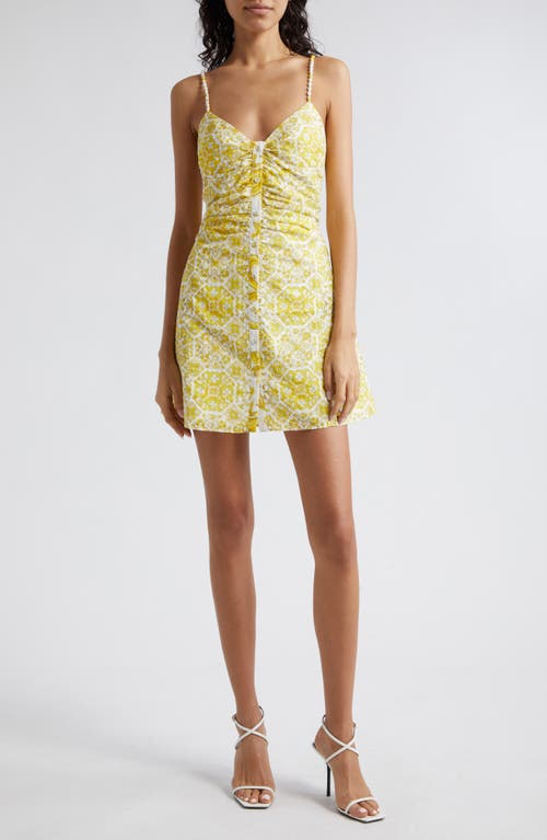 Ramy Brook Addie Button Front Minidress Bright Lemon Positano at Nordstrom,