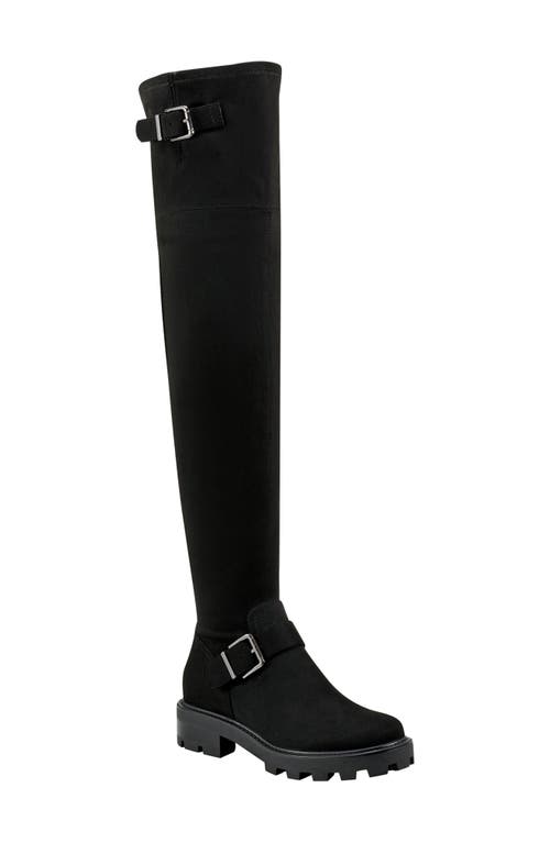 Ganven Lug Sole Over the Knee Boot in Black 001