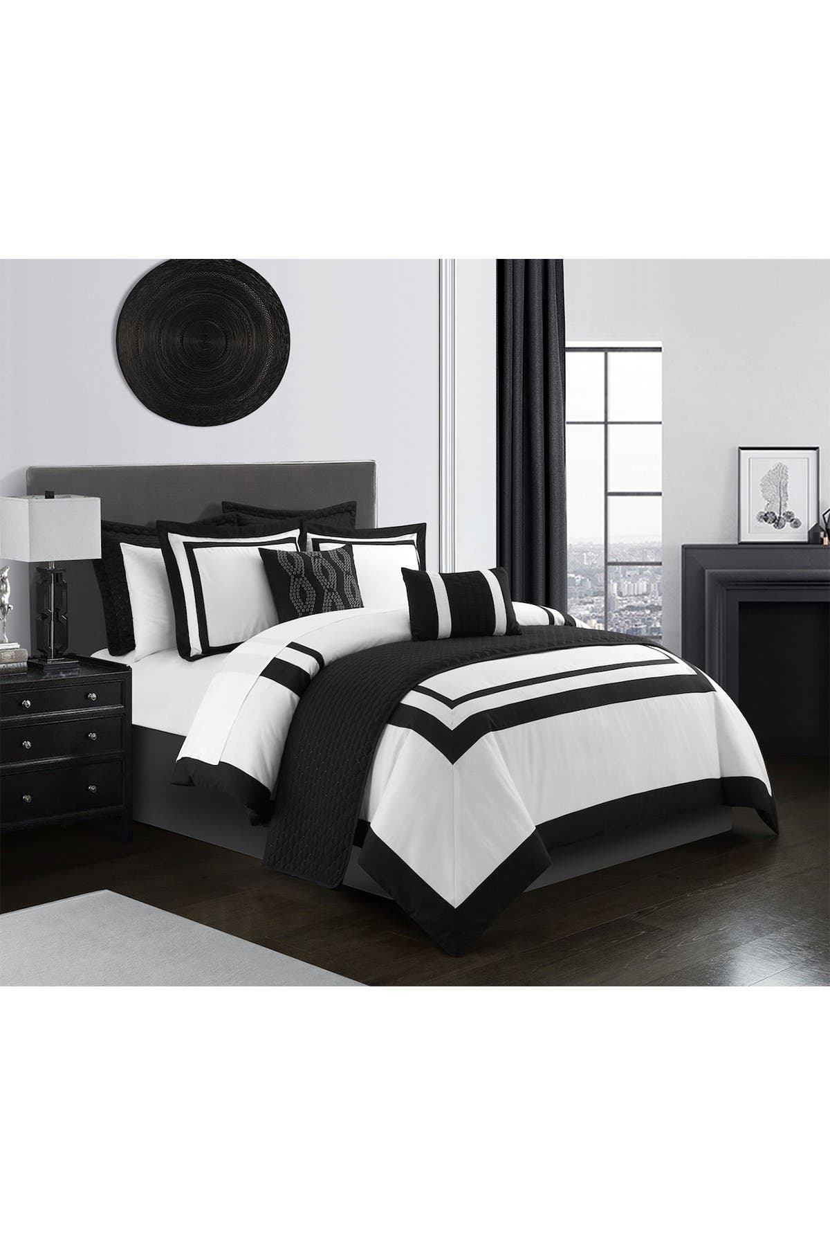 Chic Home Bedding Lettice Hotel Collection Design Fish Scale Pattern Twin Comforter Set Black 6 Piece Set Nordstrom Rack