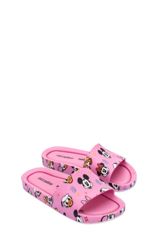 Melissa Kids' Disney® Mickey Mouse & Friends Beach Slide Sandal In Pink