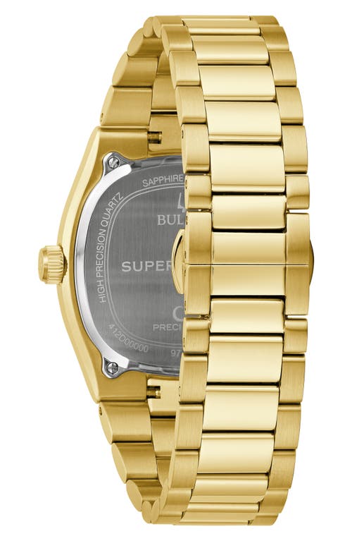 Bulova Unisex Super Seville Gold-tone Stainless Steel Bracelet Watch 38mm In Goldone